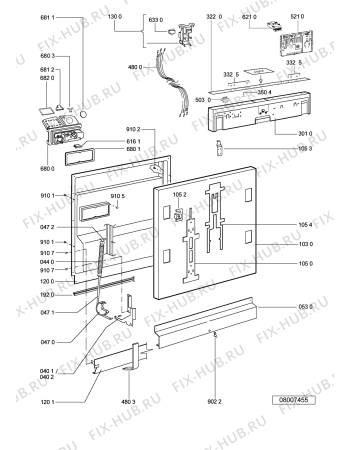 Схема №1 ADB 500 EAN -n.prod. с изображением Панель для посудомоечной машины Whirlpool 481245373692