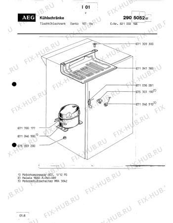 Взрыв-схема холодильника Aeg SANTO 167 NA - Схема узла Section2