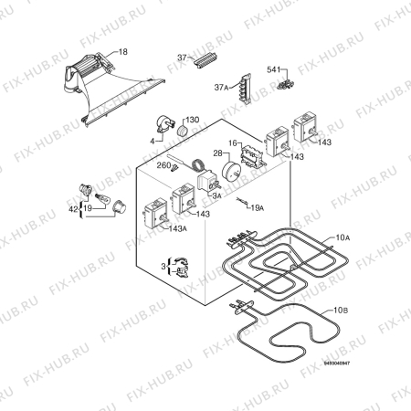 Взрыв-схема плиты (духовки) Electrolux ZOU581X - Схема узла Electrical equipment 268