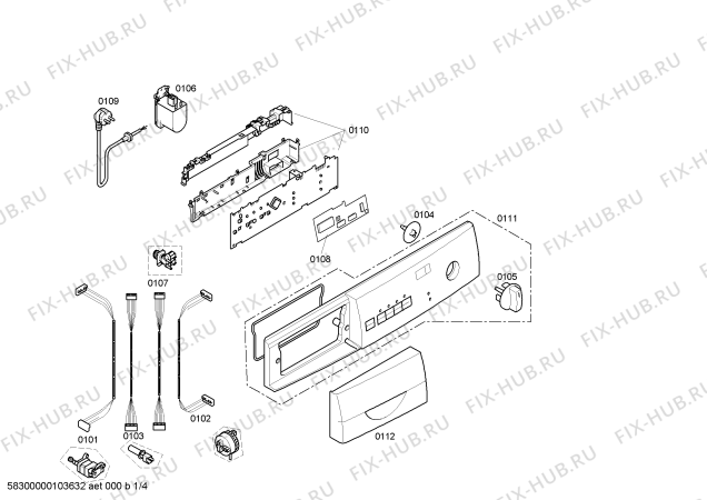 Схема №2 WFO1661PL Maxx WFO 1661 с изображением Панель управления для стиралки Bosch 00434868