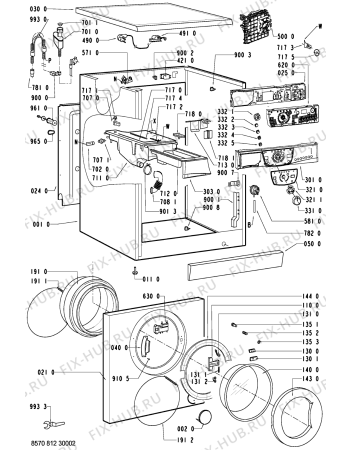 Схема №1 AWM 8122 с изображением Обшивка для стиралки Whirlpool 481245212901