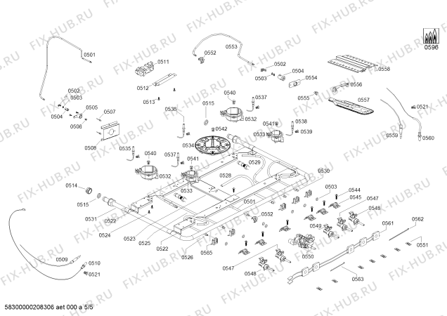 Схема №2 HSK44I32SH COCINA A GAS PRO547 IX BOSCH с изображением Зарядное устройство для духового шкафа Bosch 12022309