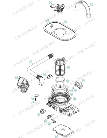 Взрыв-схема посудомоечной машины Asko D5554 SOF FI EU   -Titanium (200019, DW90.2) - Схема узла 04