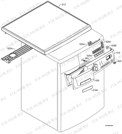 Взрыв-схема стиральной машины Arthurmartinelux AWF14480W - Схема узла Command panel 037