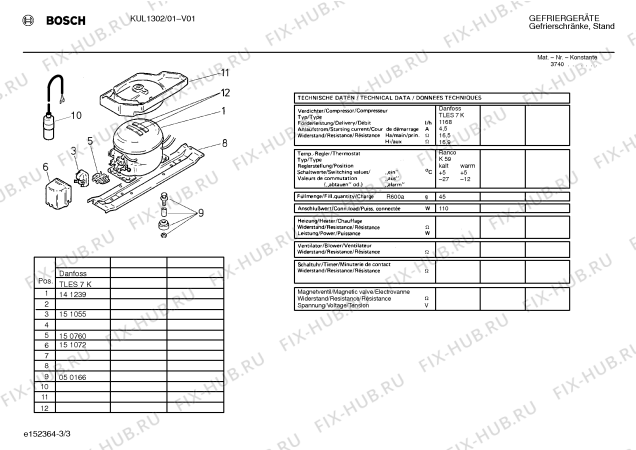 Взрыв-схема холодильника Bosch KUL1302 - Схема узла 03