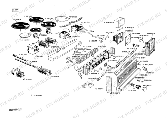 Взрыв-схема плиты (духовки) Siemens HL7471 - Схема узла 02