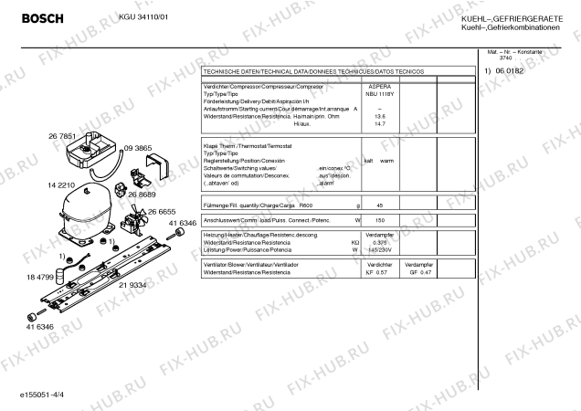 Взрыв-схема холодильника Bosch KGU34110 - Схема узла 04