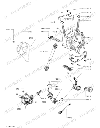 Схема №2 MWA09148WH7 (F091317) с изображением Инструкция по обслуживанию для стиральной машины Indesit C00352585