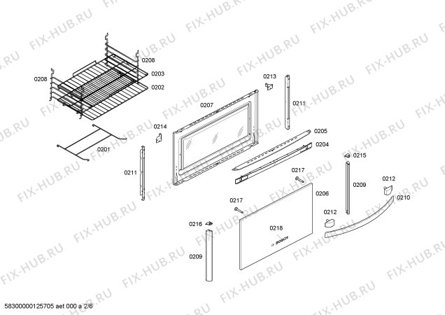 Взрыв-схема плиты (духовки) Bosch HEK13X33ED STYLE II INOX EMB - Схема узла 02