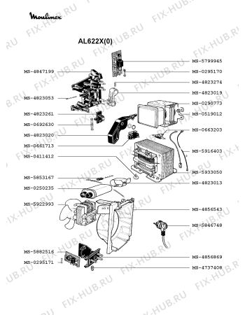 Взрыв-схема микроволновой печи Moulinex AL622X(0) - Схема узла 2P002347.4P3