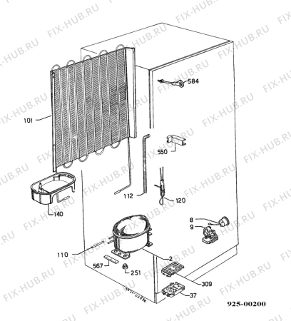 Взрыв-схема холодильника Electrolux ER2531I - Схема узла Functional parts