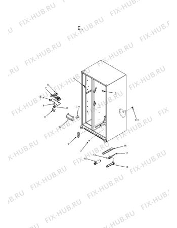 Схема №4 AC2225GEKB с изображением Часть корпуса для холодильника Whirlpool 482000020085