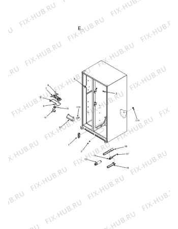 Схема №4 AC2225GEKB с изображением Фиксатор для холодильника Whirlpool 482000020104