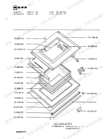 Взрыв-схема плиты (духовки) Neff 195303204 1076.21SB - Схема узла 03