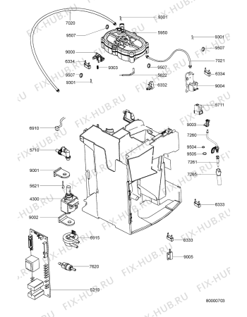 Схема №1 KM 7200 IN с изображением Элемент корпуса для кофеварки (кофемашины) Whirlpool 480123100034