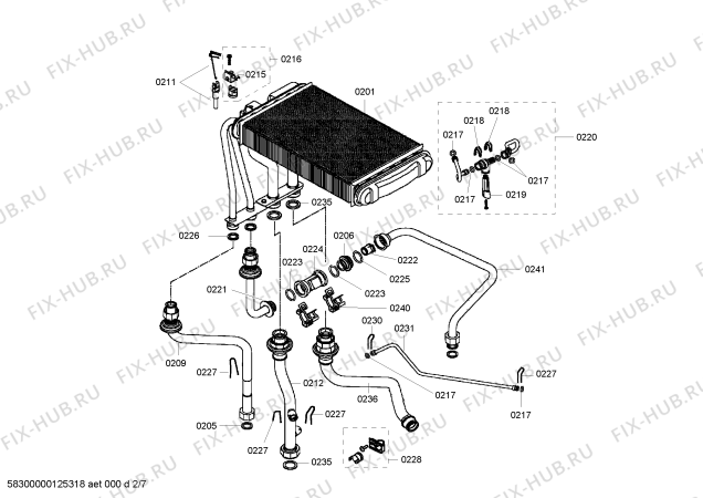 Схема №2 B1RDW2401H с изображением Труба для электроводонагревателя Bosch 00666292