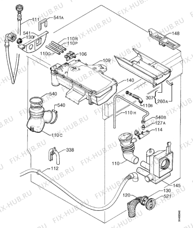 Взрыв-схема стиральной машины Electrolux EW1465F - Схема узла Hydraulic System 272