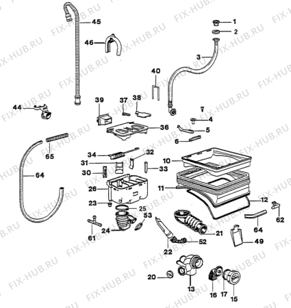 Взрыв-схема стиральной машины Electrolux WH2230 - Схема узла W30 Water details  D