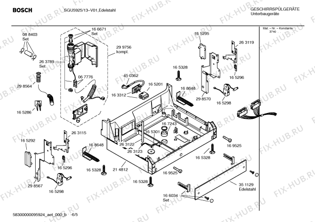 Взрыв-схема посудомоечной машины Bosch SGU5925 - Схема узла 05