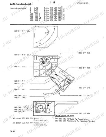 Взрыв-схема вытяжки Aeg UDE 800 B - Схема узла Section2