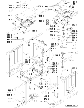 Схема №1 AWA 936 с изображением Декоративная панель для сушилки Whirlpool 481245219789