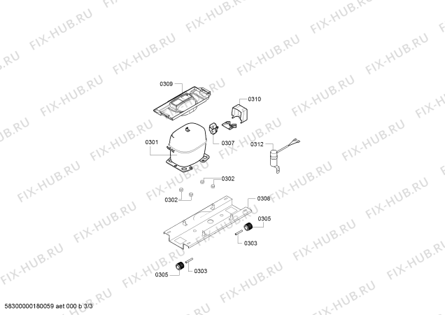 Взрыв-схема холодильника Bosch KGV36UW30S Bosch - Схема узла 03