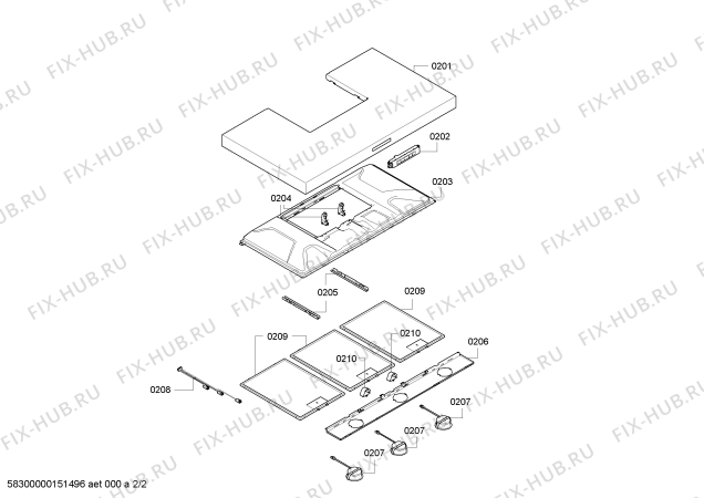 Взрыв-схема вытяжки Bosch DWB09E750A - Схема узла 02