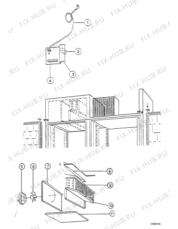 Взрыв-схема холодильника Electrolux BSK1400L - Схема узла Cooling system 017