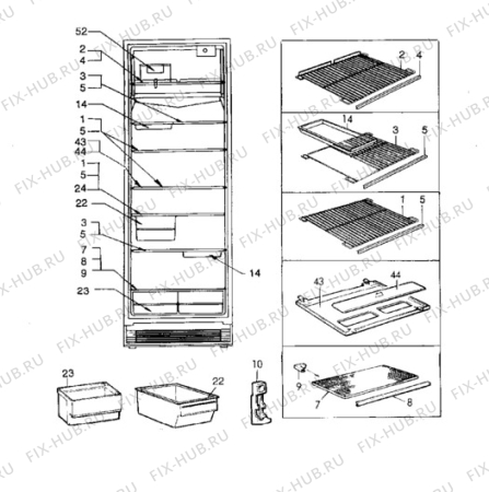Взрыв-схема холодильника Electrolux ER3806C - Схема узла Furniture