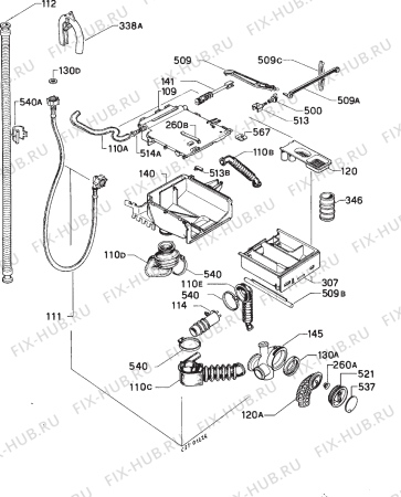 Взрыв-схема стиральной машины Zanussi ZF650P - Схема узла Hydraulic System 272