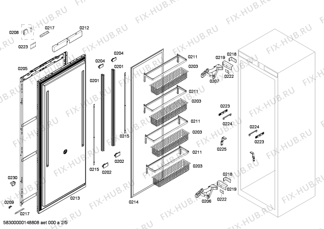 Схема №2 FIN30MIIL1 F 1811 VI с изображением Монтажный набор для холодильной камеры Bosch 00675796