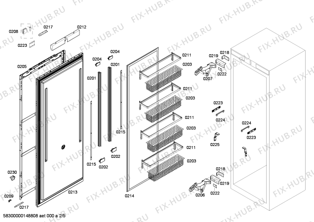 Схема №2 FIN36MIER1 F 1901 SF с изображением Противень для холодильника Bosch 00684381