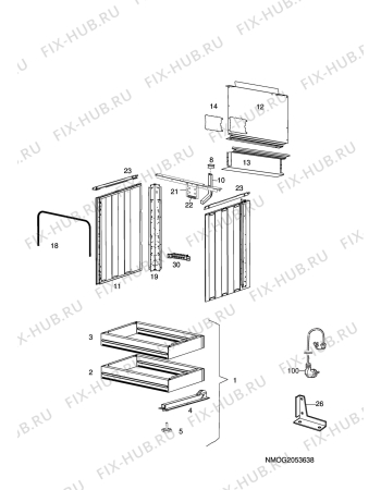 Взрыв-схема плиты (духовки) Husqvarna Electrolux QSG6042W - Схема узла H10 Chassis