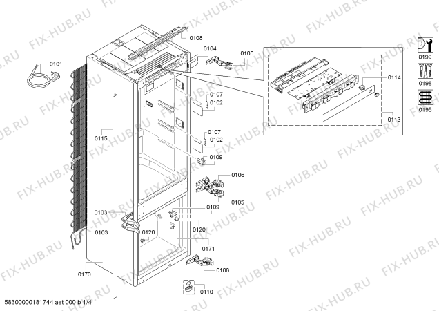 Схема №1 KI87SSD30 с изображением Модуль управления, запрограммированный для холодильной камеры Siemens 11007534