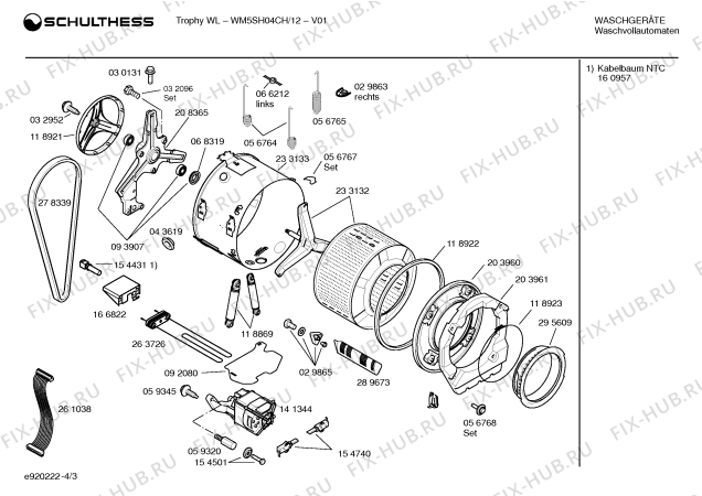 Схема №1 WM5SH04CH, Trophy WL с изображением Панель управления для стиралки Bosch 00350777