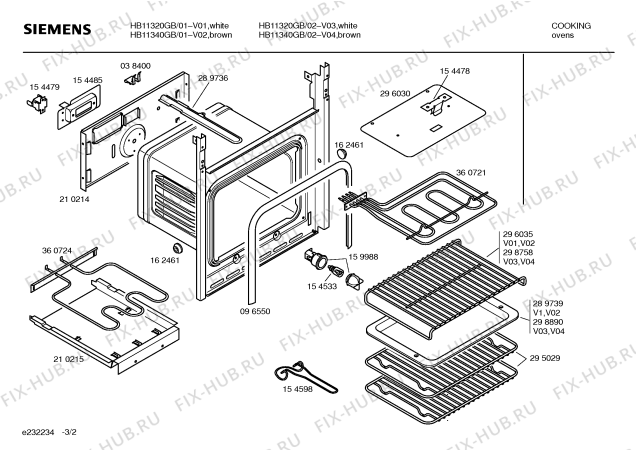 Взрыв-схема плиты (духовки) Siemens HB11340GB - Схема узла 02