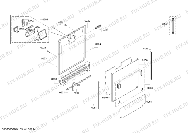 Взрыв-схема посудомоечной машины Bosch SBI69N85CH swiss edition - Схема узла 02