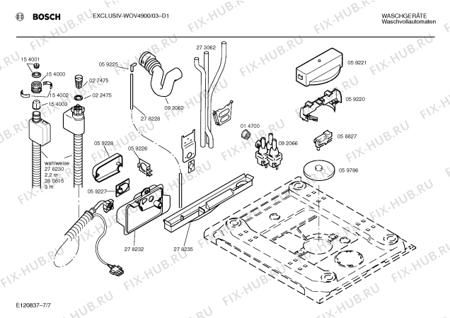 Взрыв-схема стиральной машины Bosch WOV4900 EXCLUSIV - Схема узла 07