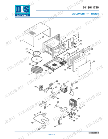 Схема №1 SFORNATUTTO MICROWAVE MW 421SIL с изображением Часовой механизм для микроволновки DELONGHI 5219100100
