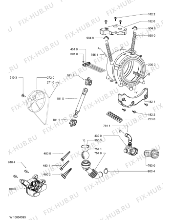 Взрыв-схема стиральной машины Whirlpool WWDC7444 (F091398) - Схема узла