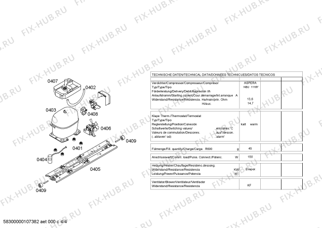 Взрыв-схема холодильника Balay 3KF4930B - Схема узла 04