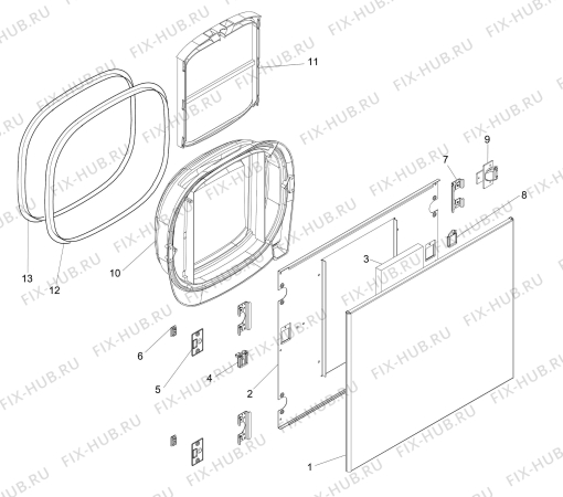 Взрыв-схема стиральной машины Electrolux TASL5M100LI - Схема узла Door 003