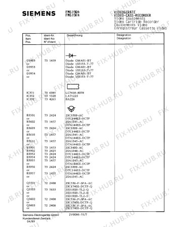 Схема №10 FM619K4 с изображением Сервисная инструкция для видеоэлектроники Siemens 00535311