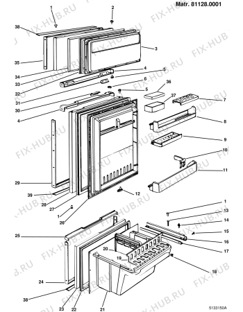 Взрыв-схема холодильника Indesit ED2603T (F007502) - Схема узла