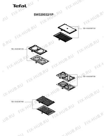 Взрыв-схема вафельницы (бутербродницы) Tefal SW320032/1P - Схема узла BP003251.9P2