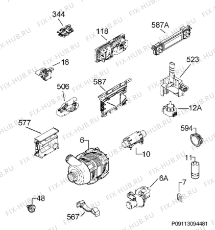 Взрыв-схема посудомоечной машины Aeg F67032UM0P - Схема узла Electrical equipment 268