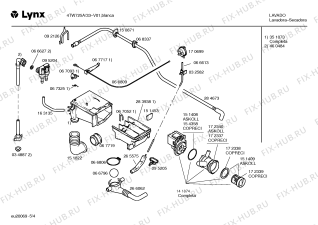 Схема №2 4TW725A LYNX 4TW725A с изображением Ручка выбора программ для стиралки Bosch 00168333