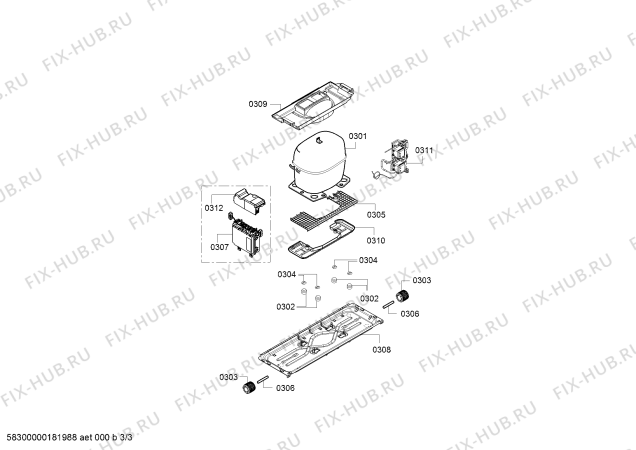 Взрыв-схема холодильника Bosch KGE39AI41E Bosch - Схема узла 03