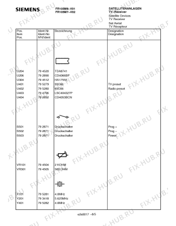 Схема №2 FR105M6 с изображением Инструкция по эксплуатации для телевизора Siemens 00531110