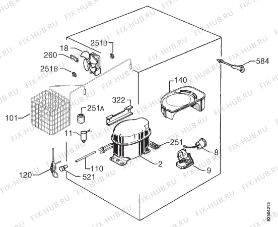 Взрыв-схема холодильника Seppelfricke UKSD160.20 - Схема узла Cooling system 017